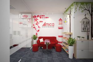 Thiết kế thi công nội thất văn phòng Amica thời thượng