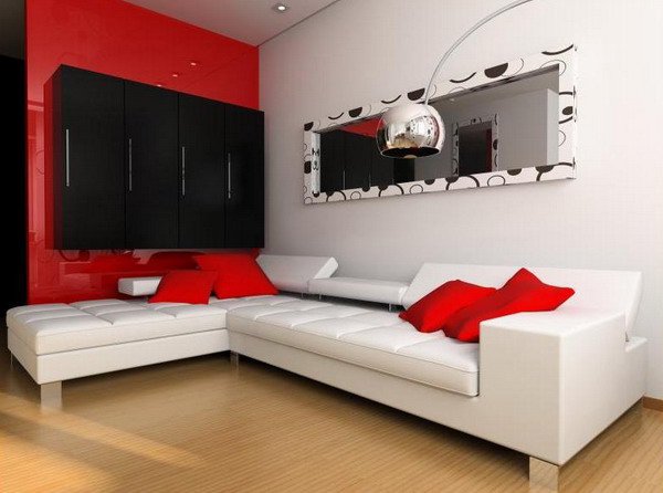 Cách phối màu đỏ và trắng khiến không gian phòng tiếp khách thêm nổi bật-5